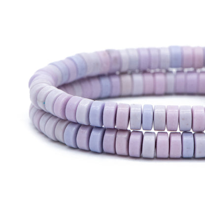 4x2mm Synthetic Turquoise Gemstone Beads, Heishi Tube Loose Beads, Flat Round Beads, 15"Strd (TR-024)