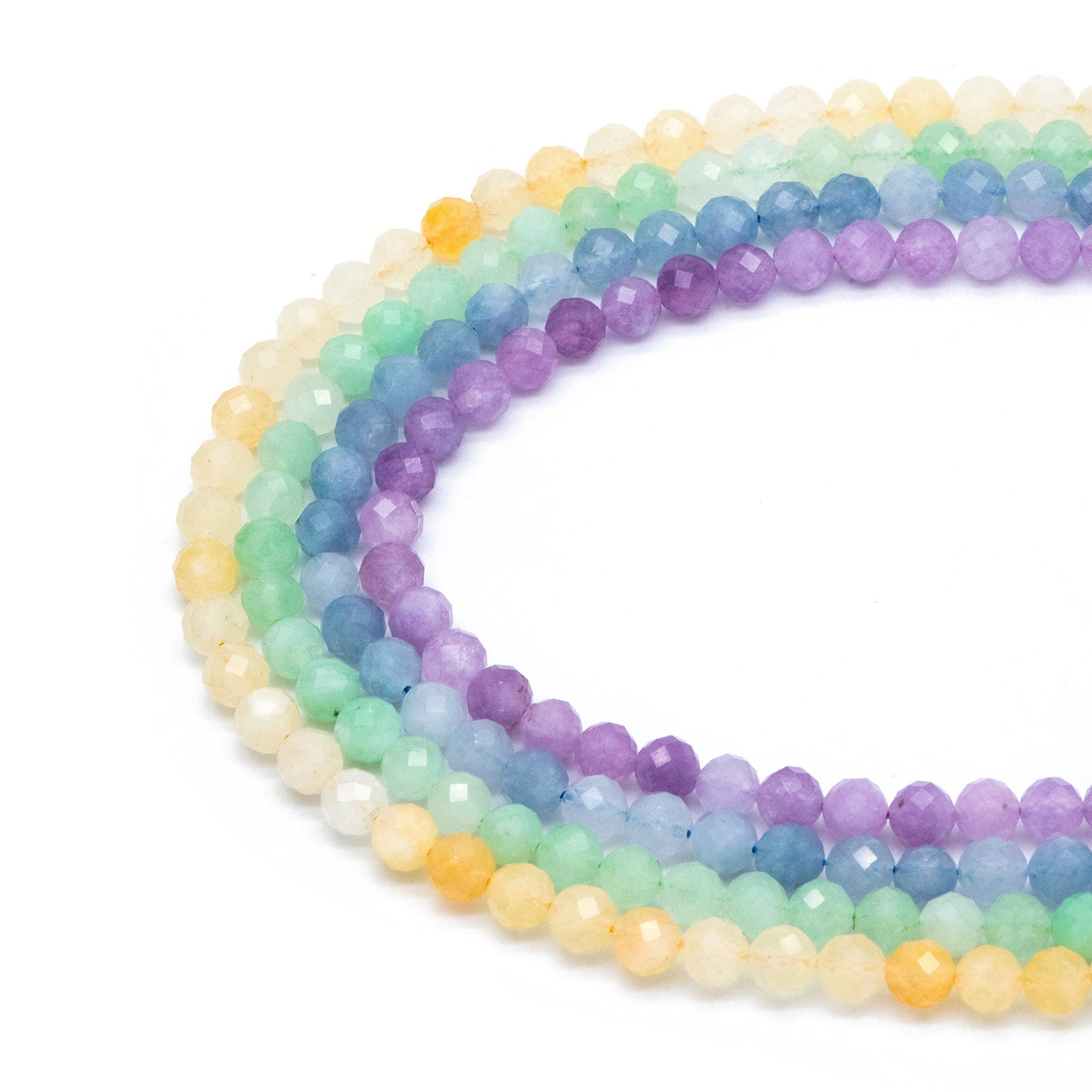 8mm Faceted Round Quartz Beads, Gemstone Beads, Full 15 inch strands (TR-025)