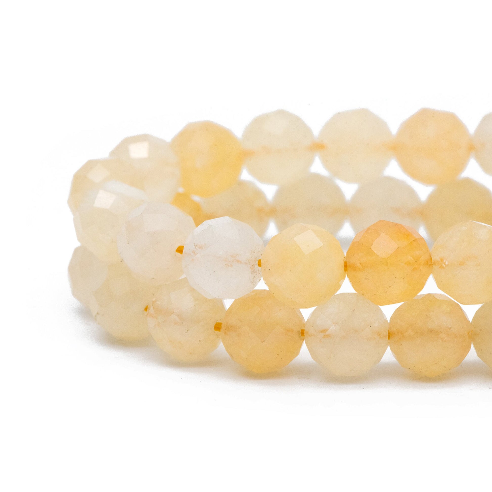 8mm Faceted Round Quartz Beads, Gemstone Beads, Full 15 inch strands (TR-025)