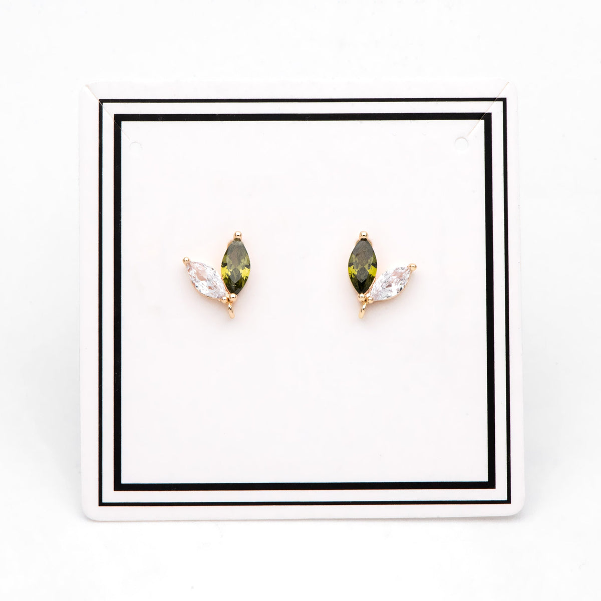 4pcs CZ Pave Gold Leaf Earring with Loop, Gold Plated Brass, Jewelry Making, Diy Material, Jewelry Supplies (GB-314-A)