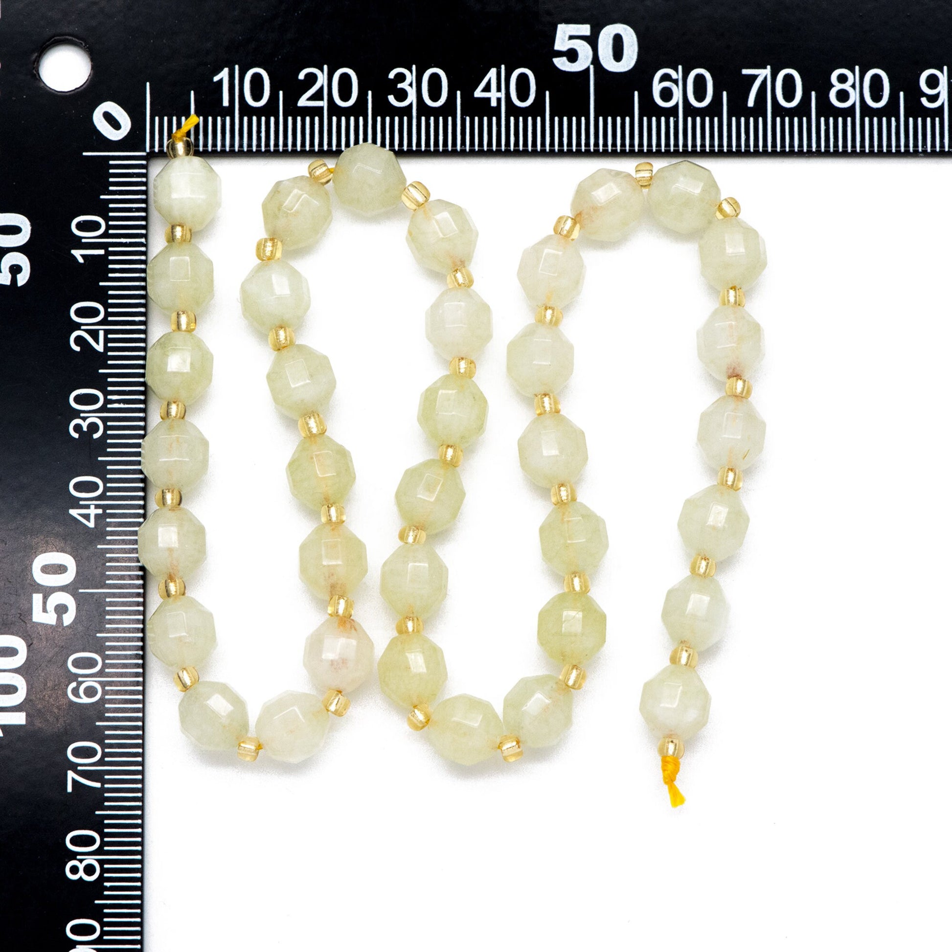 7.5x8mm Yellow Green Quartz Beads, Yellow stone beads, Faceted Energy Prism Cut Gemstone Beads, Full 14.5 inch strands (TR-028)