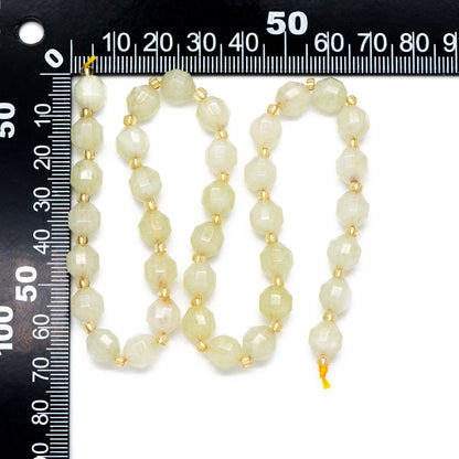 7.5x8mm Yellow Green Quartz Beads, Yellow stone beads, Faceted Energy Prism Cut Gemstone Beads, Full 14.5 inch strands (TR-028)