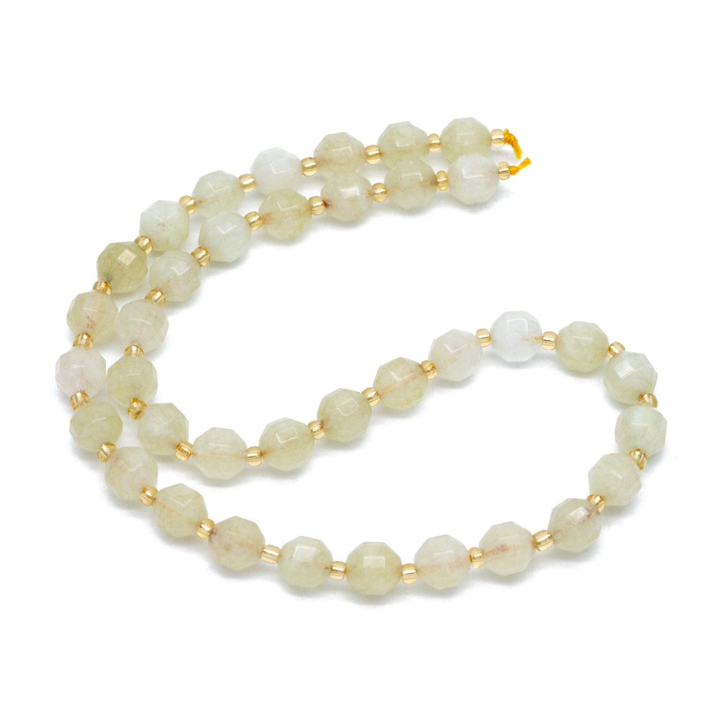 7.5x8mm Yellow Green Quartz Beads, Yellow stone beads, Faceted Energy Prism Cut Gemstone Beads, Full 14.5 inch strands (TR-028)