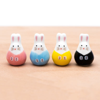 10pcs Kawaii Porcelain Bunny Beads, Ceramic Lovely Rabbit beads, Top Drilled Animal Beads -(TC-163)