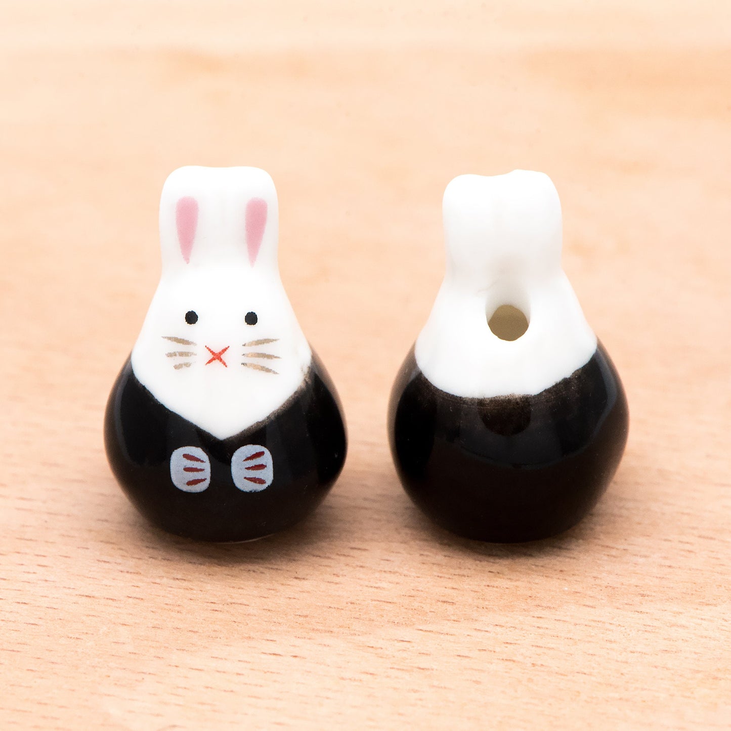 10pcs Kawaii Porcelain Bunny Beads, Ceramic Lovely Rabbit beads, Top Drilled Animal Beads -(TC-163)