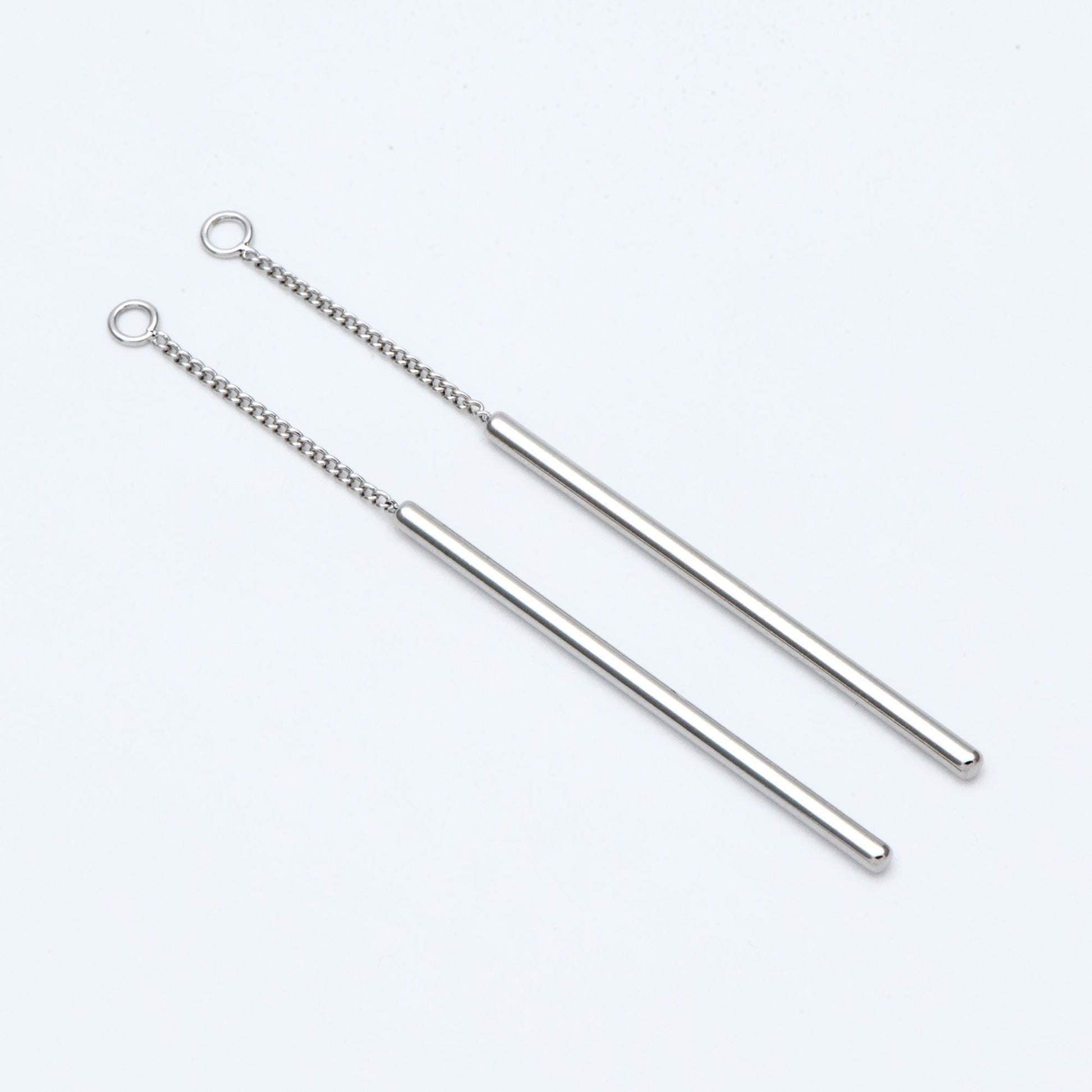 10pcs Long Bar Charms 63mm, Gold/ Rhodium plated Brass Stick Pendants (GB-1279-D)
