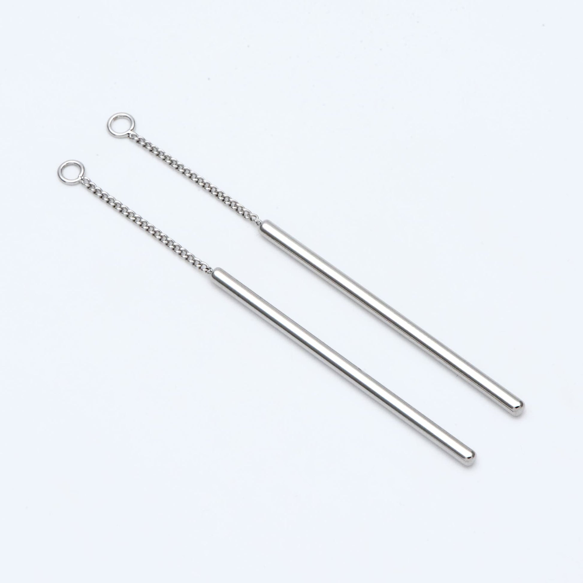 10pcs Long Bar Charms 63mm, Gold/ Rhodium plated Brass Stick Pendants (GB-1279-D)