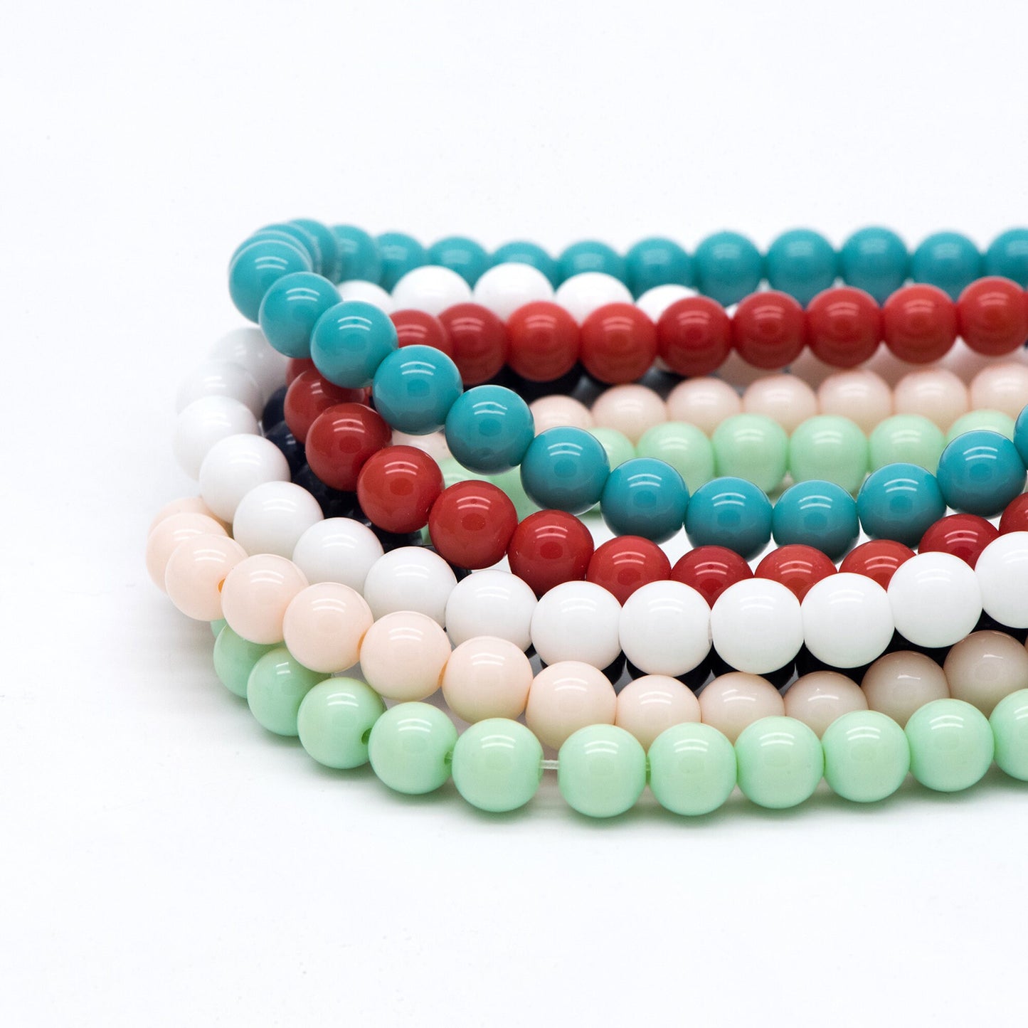 48pcs Smooth Round Glass beads 8mm, Full strand (GM-041)