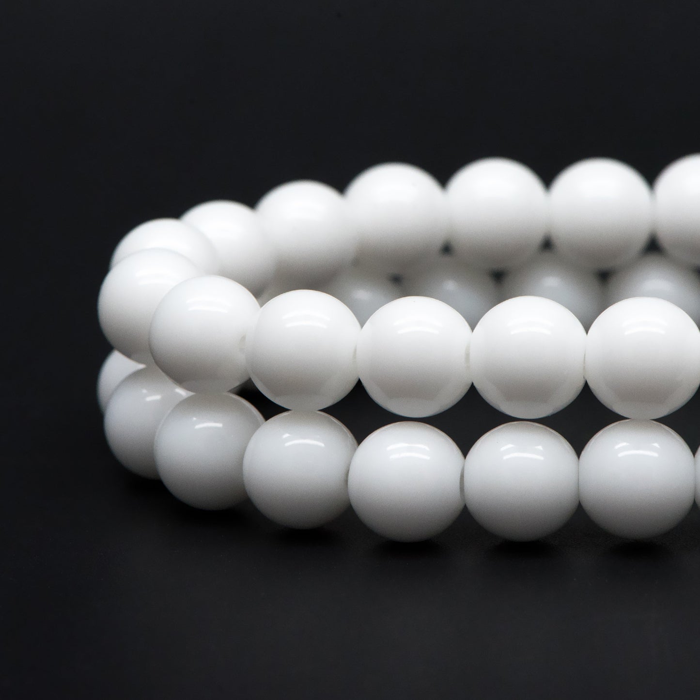 48pcs Smooth Round Glass beads 8mm, Full strand (GM-041)