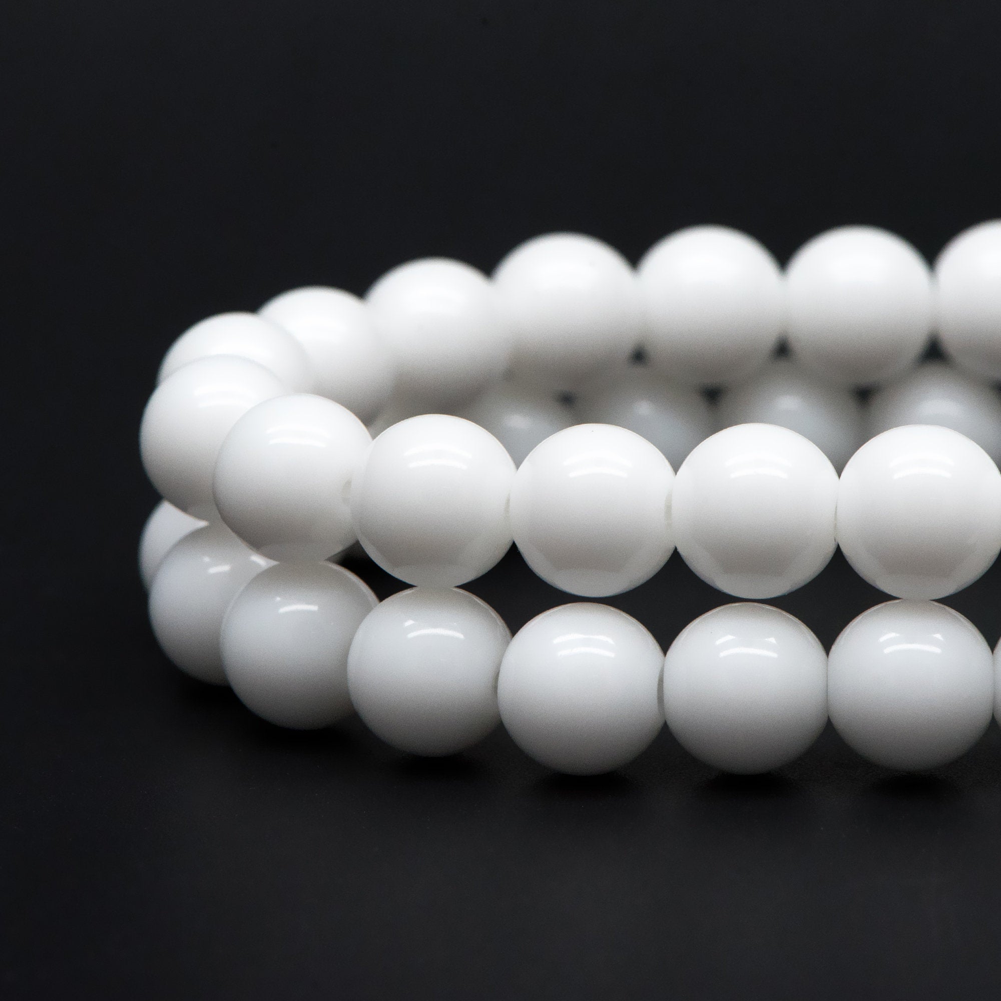 48pcs Smooth Round Glass beads 8mm, Full strand (GM-041)