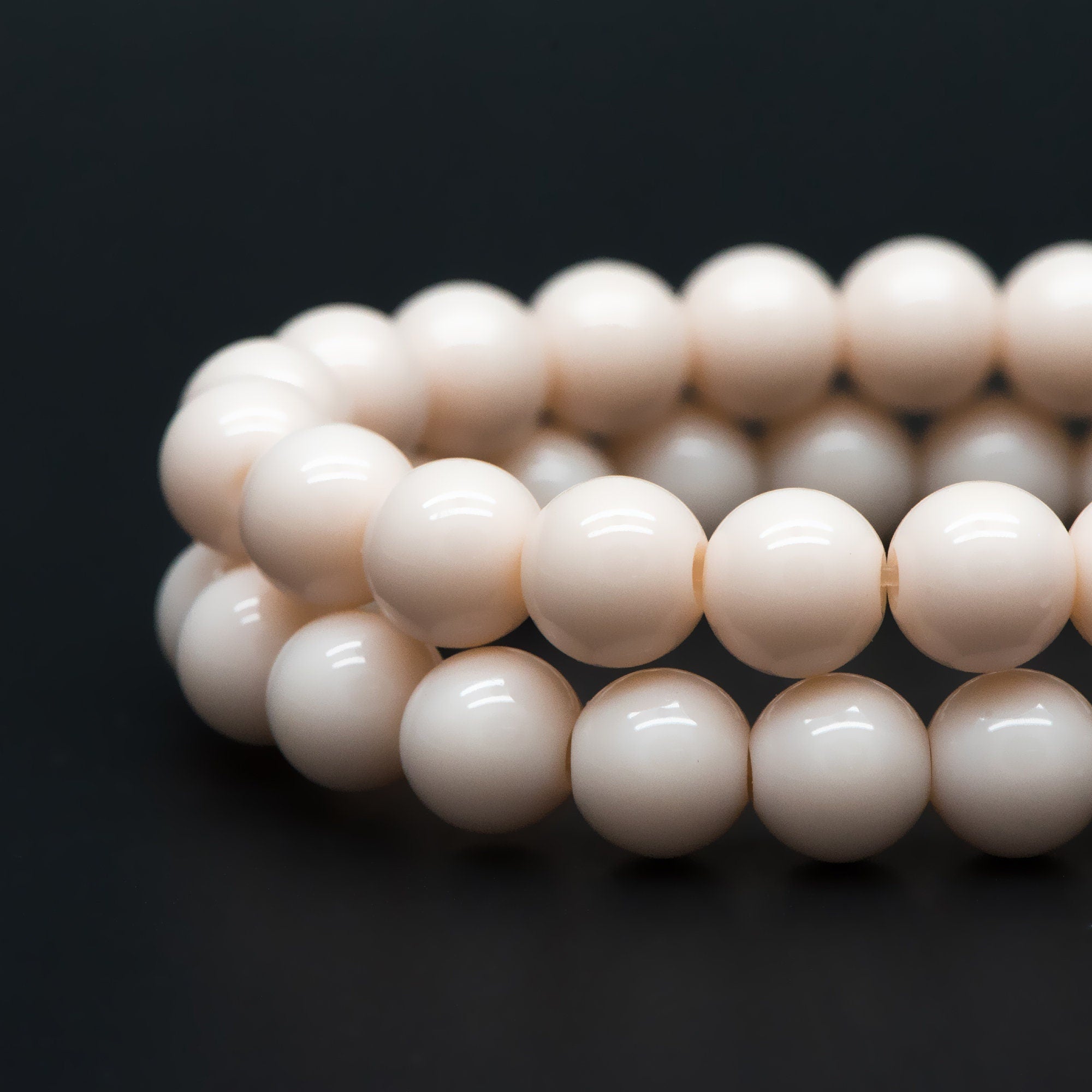 48pcs Smooth Round Glass beads 8mm, Full strand (GM-041)