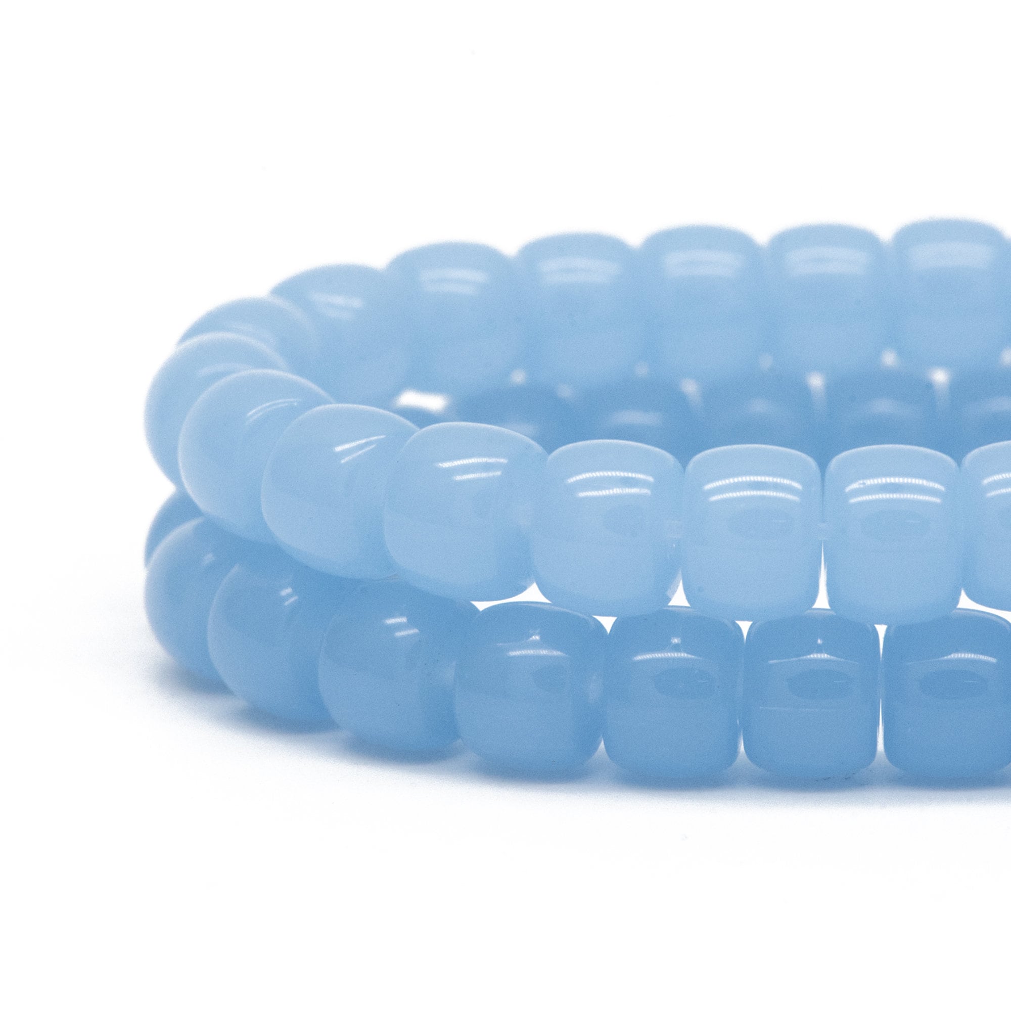 60pcs Smooth Cylinder Rondelle Glass Beads, 8x6mm, Candy Color Crystal Beads (GM-042)