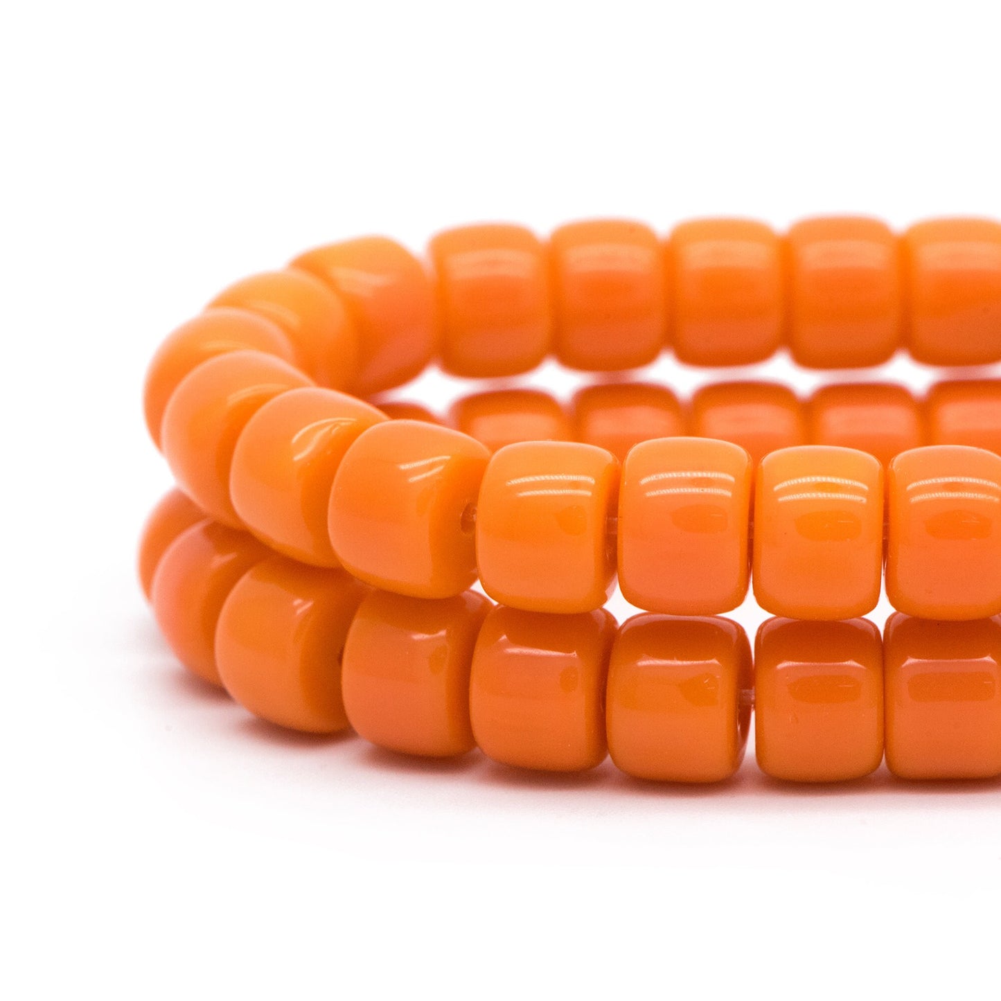 60pcs Smooth Cylinder Rondelle Glass Beads, 8x6mm, Candy Color Crystal Beads (GM-042)