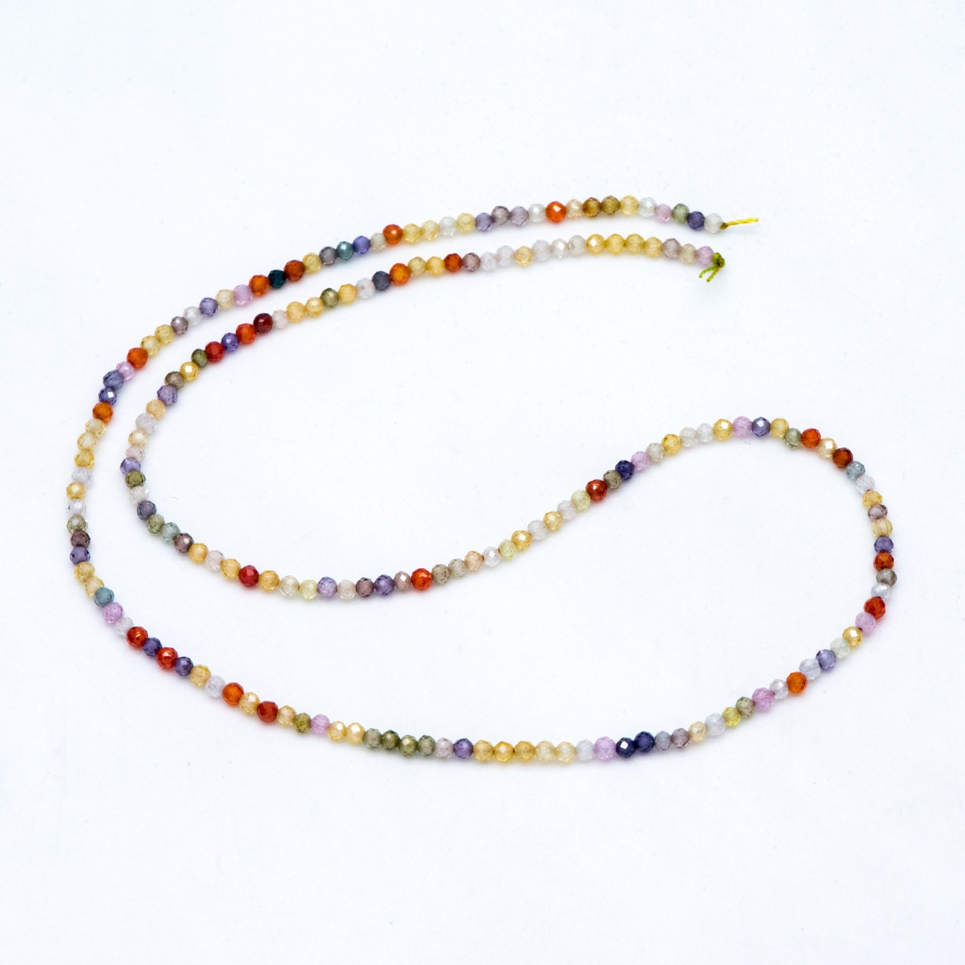 2mm Colorful Zircon Faceted Beads, Tiny Gemstone Beads, Natural Stone Beads for Jewelry Bracelet Making DIY, Full 14.5 Inch Strands (TR-008)