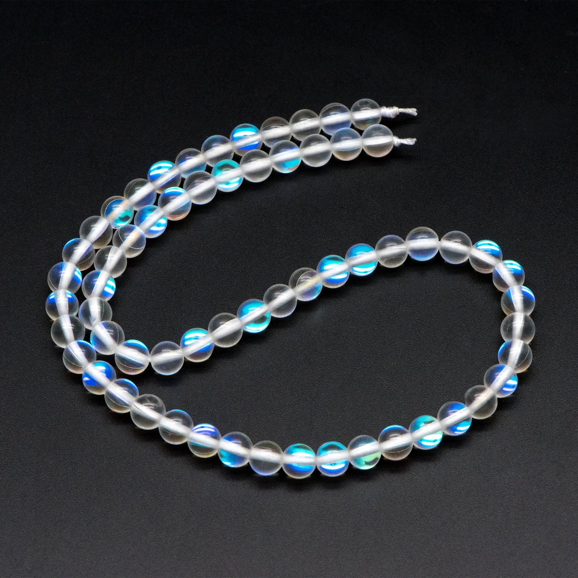 Clear Mystic Mermaid Glass Smooth Round Beads 6mm, 14.5" Strand (TR-013)