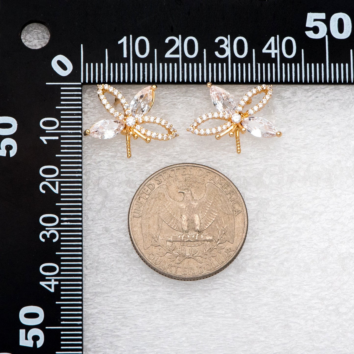 4pcs CZ Pave Gold Flower Ear Posts 15x19mm, Pearl Peg Earring Mounts, Foral Stud Earrings with Peg (GB-3083)