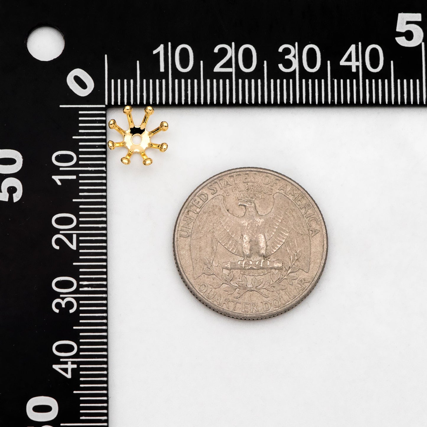 20pcs Flower Bead Caps 10mm, Real Gold/ Rhodium plated Brass, Floral Tassel Caps (GB-3087)