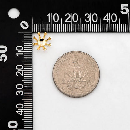 20pcs Flower Bead Caps 10mm, Real Gold/ Rhodium plated Brass, Floral Tassel Caps (GB-3087)