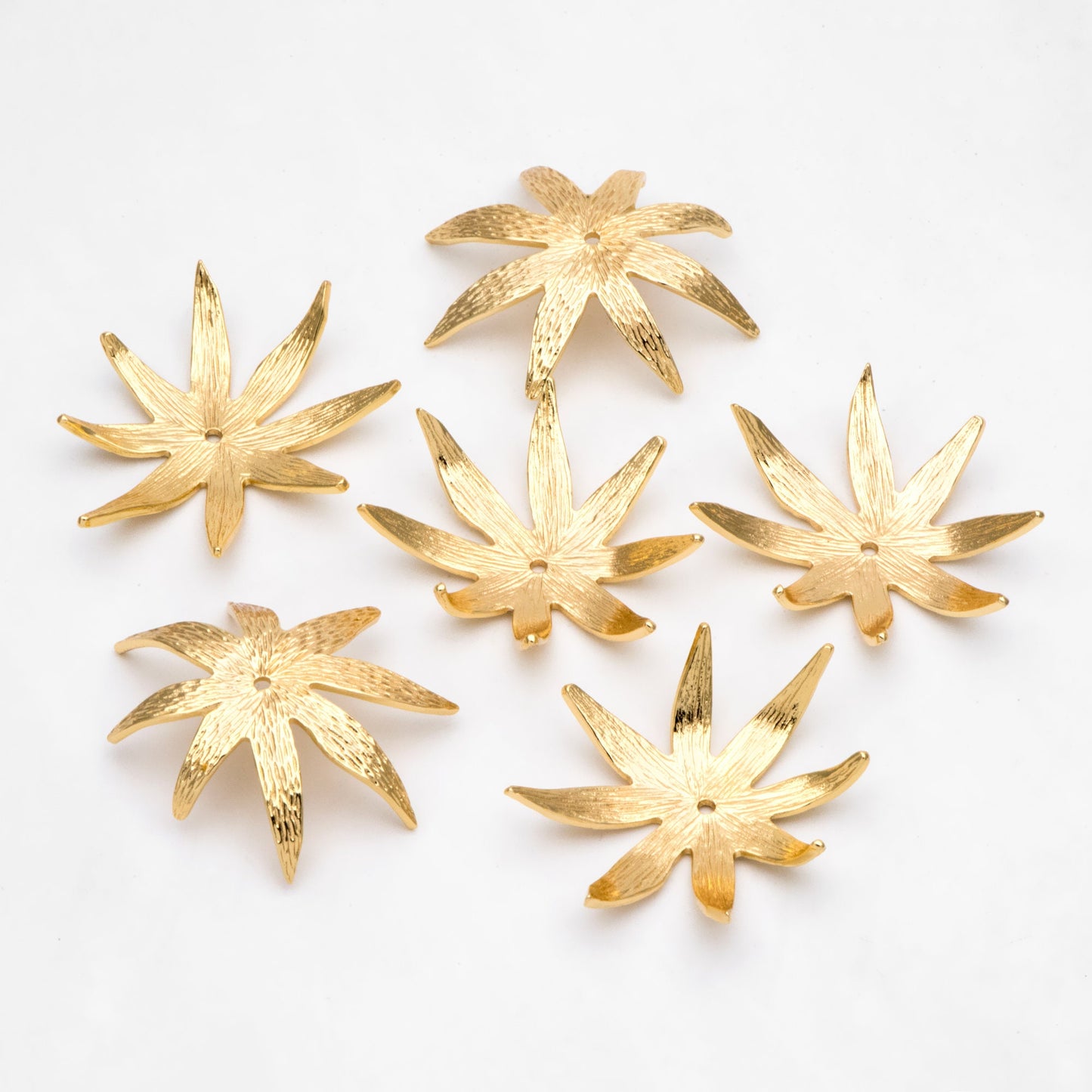 4pcs Large Flower Bead Caps 43x36mm, Real Gold plated Brass Floral Bead Cap, Lead Nickel Free (GB-3095)