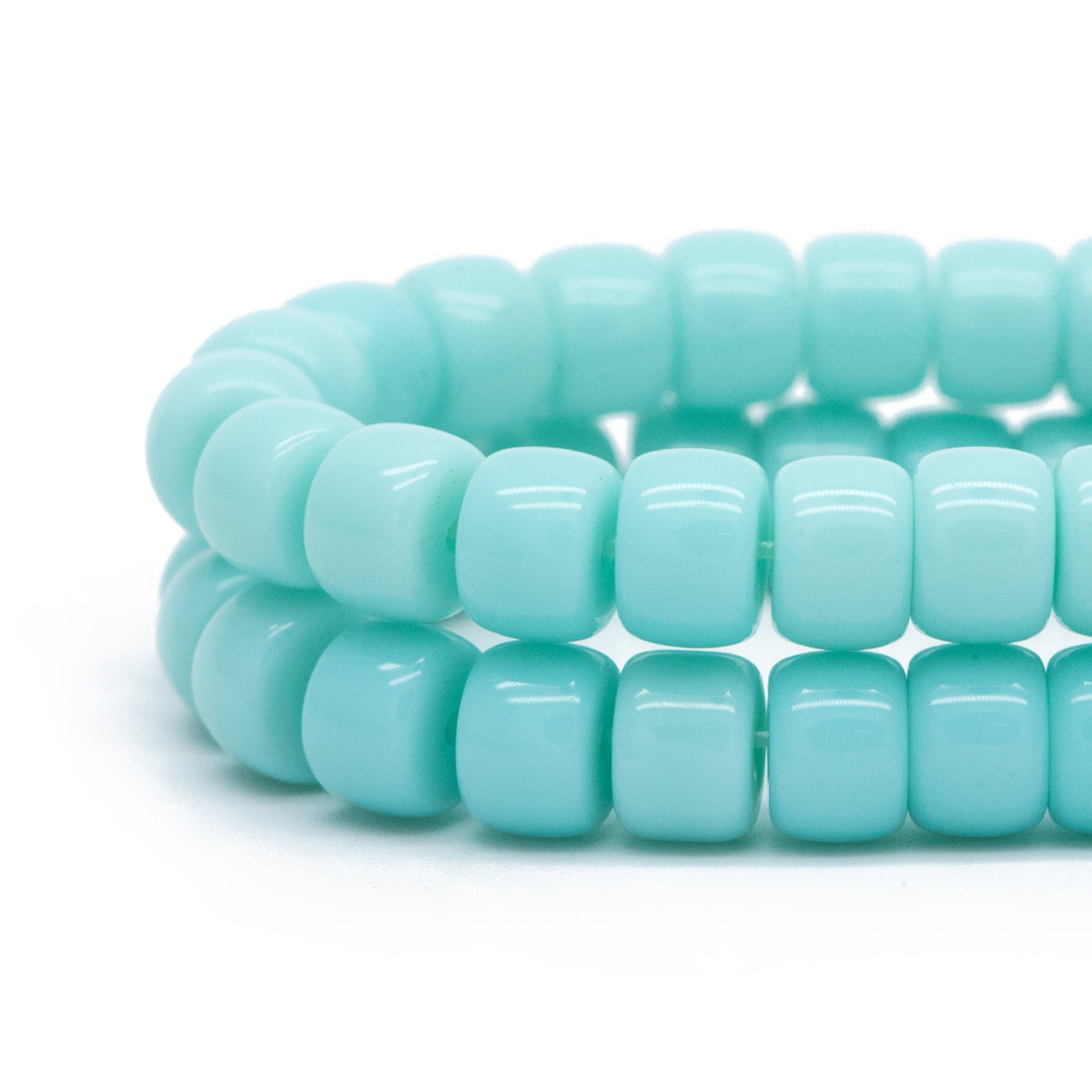 60pcs Smooth Cylinder Rondelle Glass Beads, 8x6mm, Candy Color Crystal Beads (GM-042)