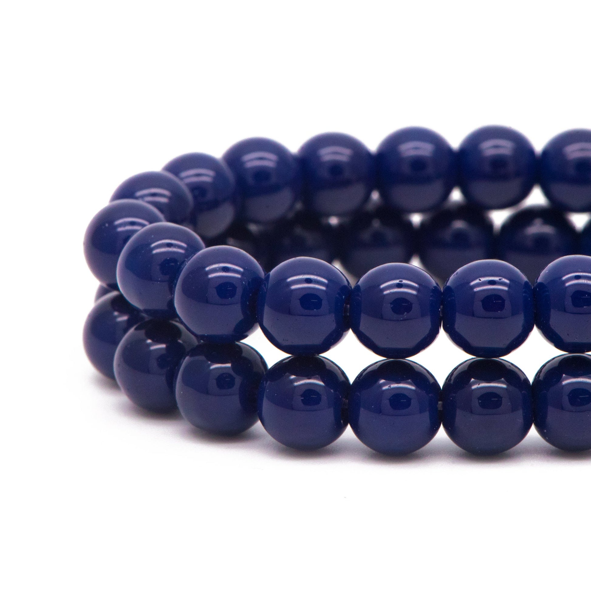 48pcs Smooth Round Glass beads 8mm, Full strand (GM-041)