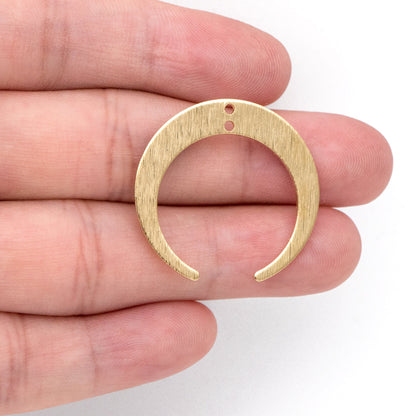10pcs Raw Brass Moon Charm Pendants 27x28mm, Brass Findings Wholesale (RB-301)
