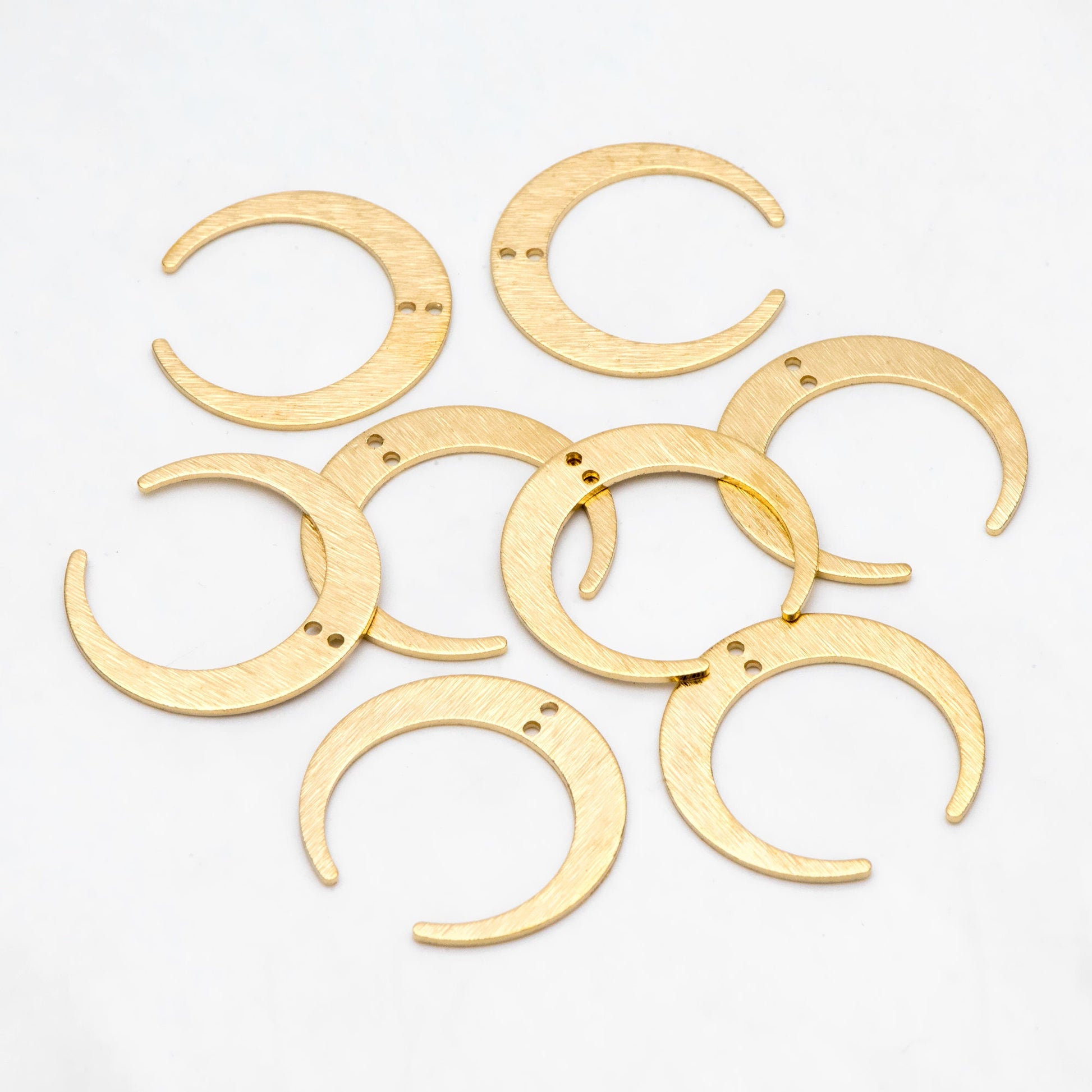 10pcs Raw Brass Moon Charm Pendants 27x28mm, Brass Findings Wholesale (RB-301)