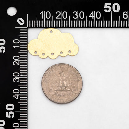 10pcs Raw Brass Multi holes Cloud Charm Connecors 30x49mm, Brass Findings Wholesale (RB-304)