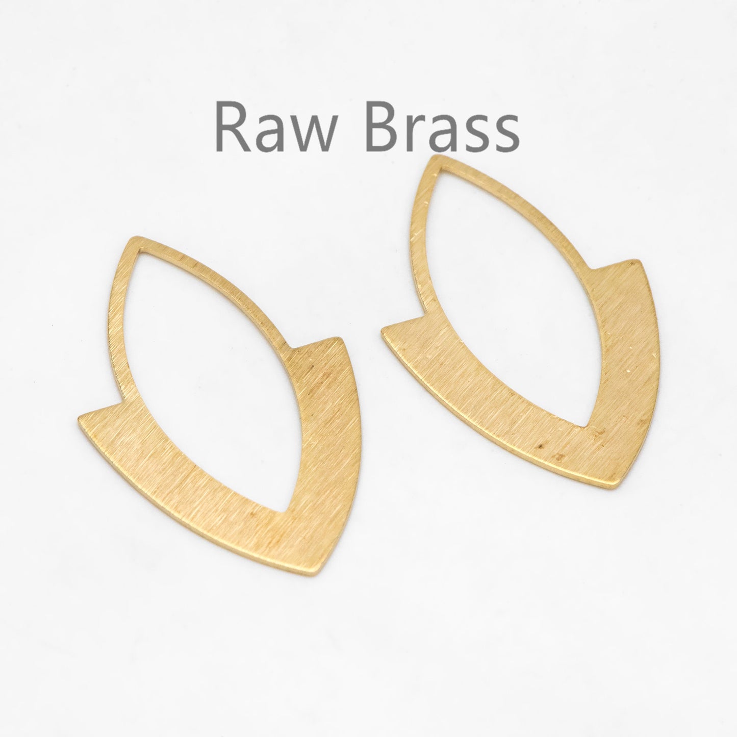 10pcs Raw Brass Marquise Charm, Textured Pendant, 34x21mm, Brass Findings Wholesale (RB-305)