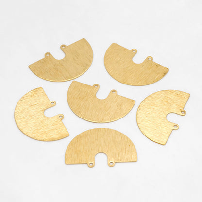 10pcs Raw Brass Semicircle Charm Connectors 33x22mm, Brass Findings Wholesale (RB-307)