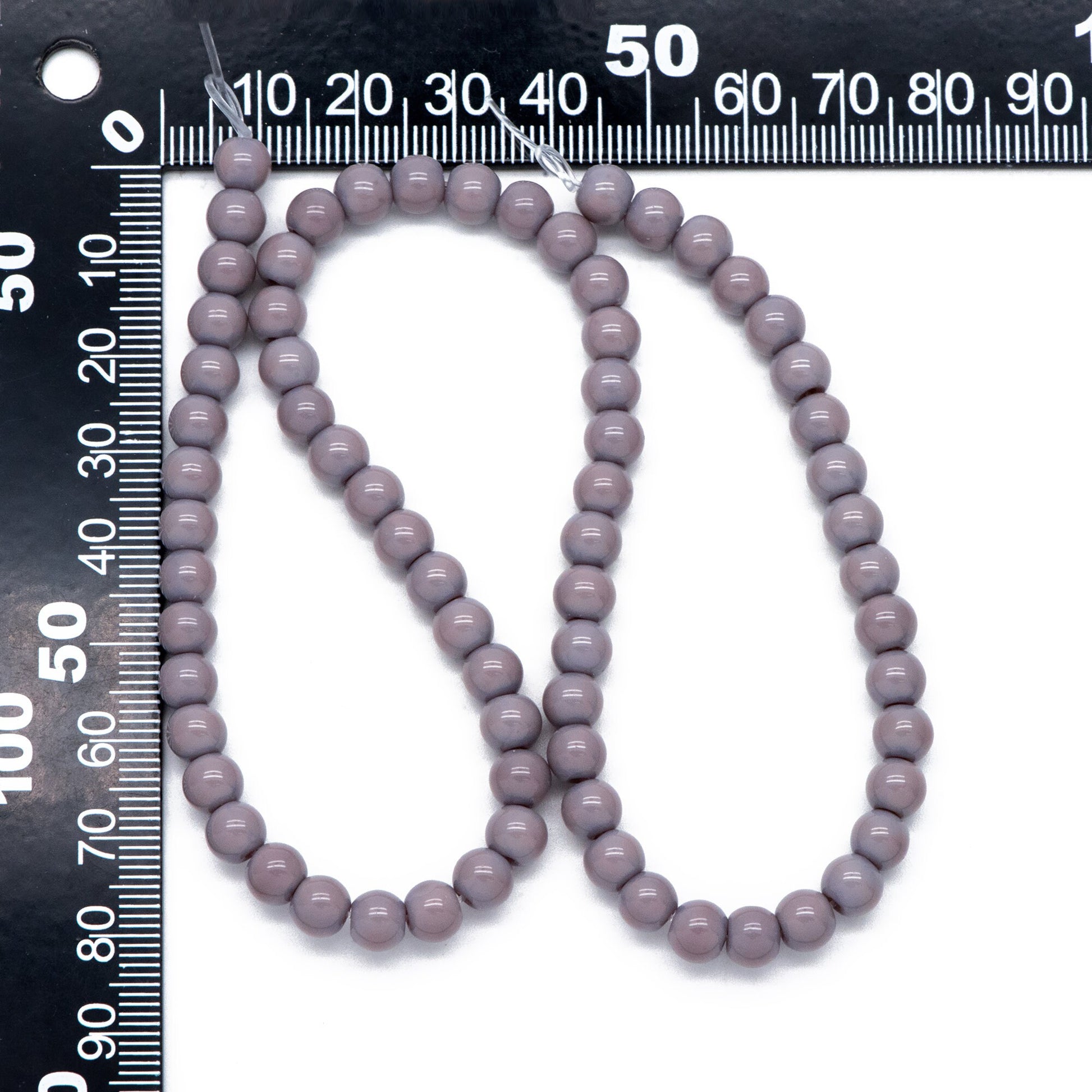 65pcs Smooth Round Glass beads 6mm, Full strand (GM-043)
