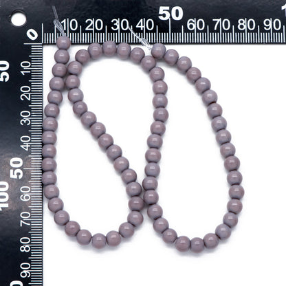 65pcs Smooth Round Glass beads 6mm, Full strand (GM-043)