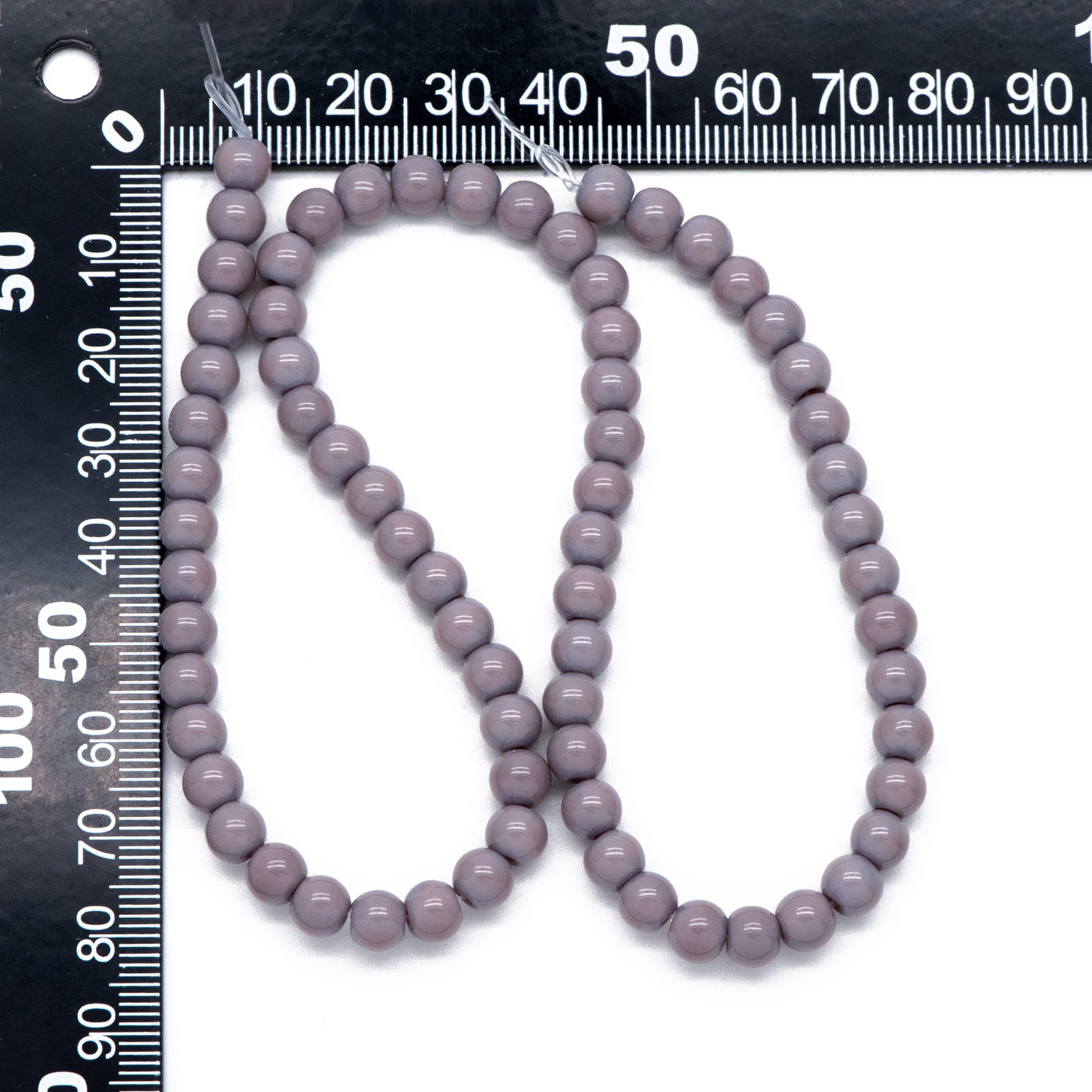 65pcs Smooth Round Glass beads 6mm, Full strand (GM-043)