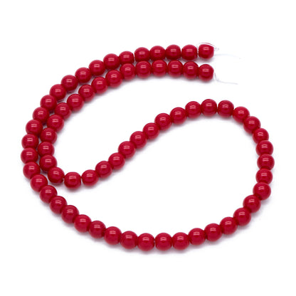 65pcs Smooth Round Glass beads 6mm, Full strand (GM-043)