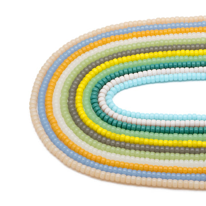 95pcs Smooth Rondelle Glass Beads, 6x4mm, Candy Color Crystal Beads (GM-044)