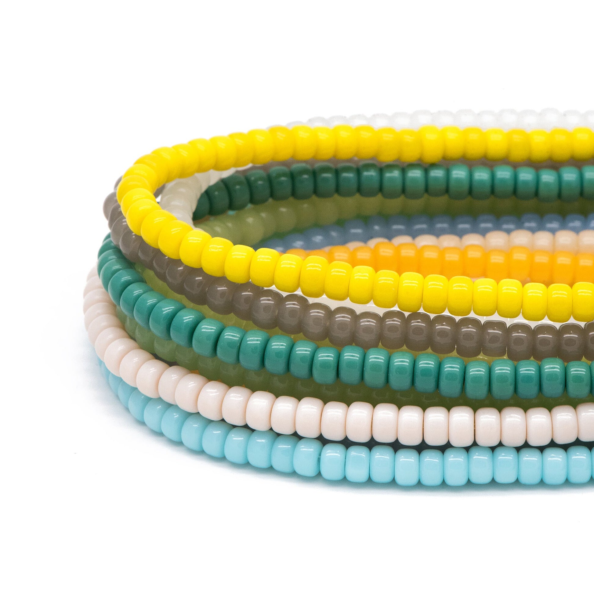 95pcs Smooth Rondelle Glass Beads, 6x4mm, Candy Color Crystal Beads (GM-044)