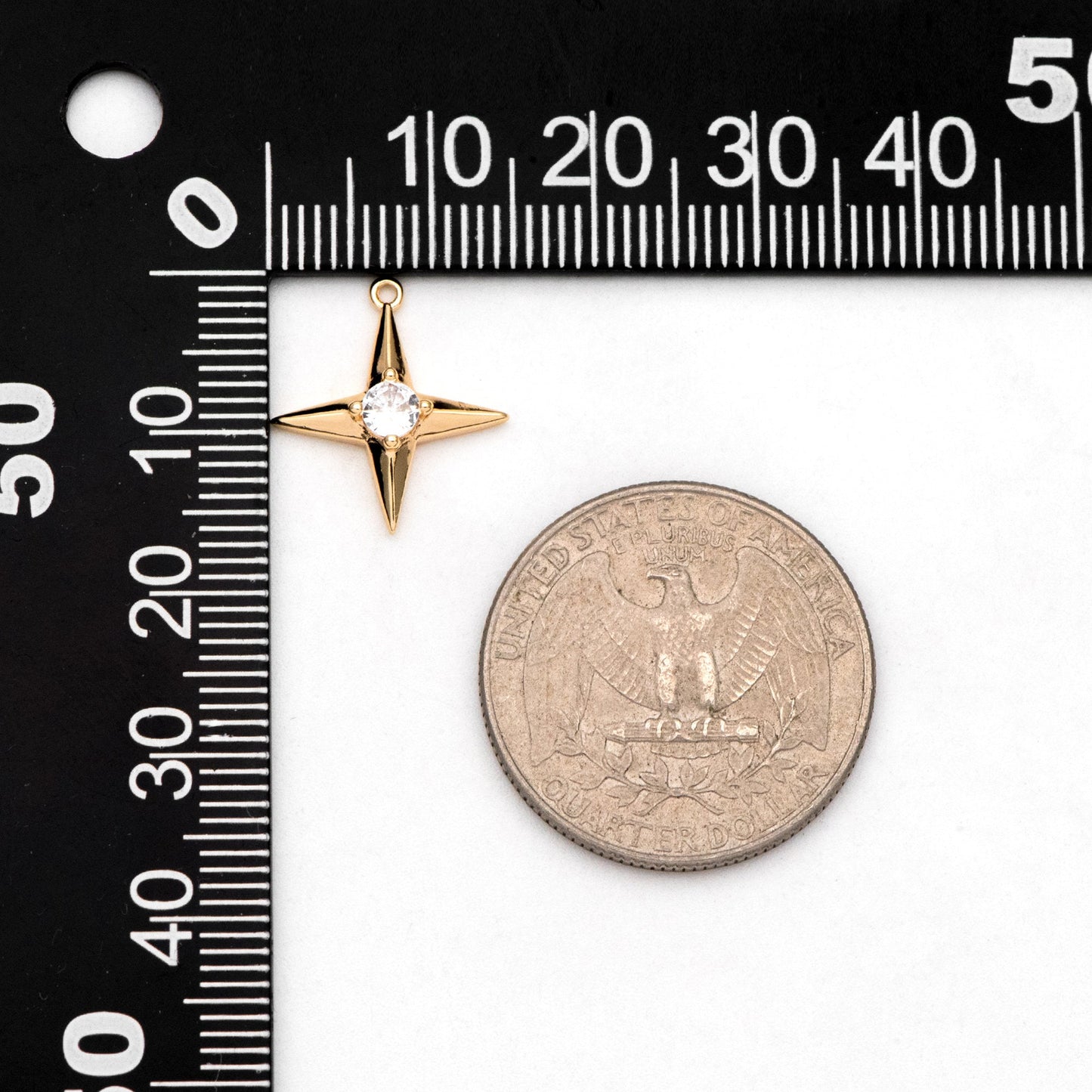 4pcs CZ Pave Gold Cross Star Charm Pendant 16x15mm, Jewelry Making, Diy Material, Jewelry Supplies (GB-1048-C)