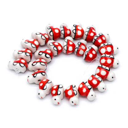 10pcs Ceramic Turtle Beads, Kawaii Porcelain Tortoise, Animal Beads for Bracelets, Drilled Through Large Hole -(TC-170)