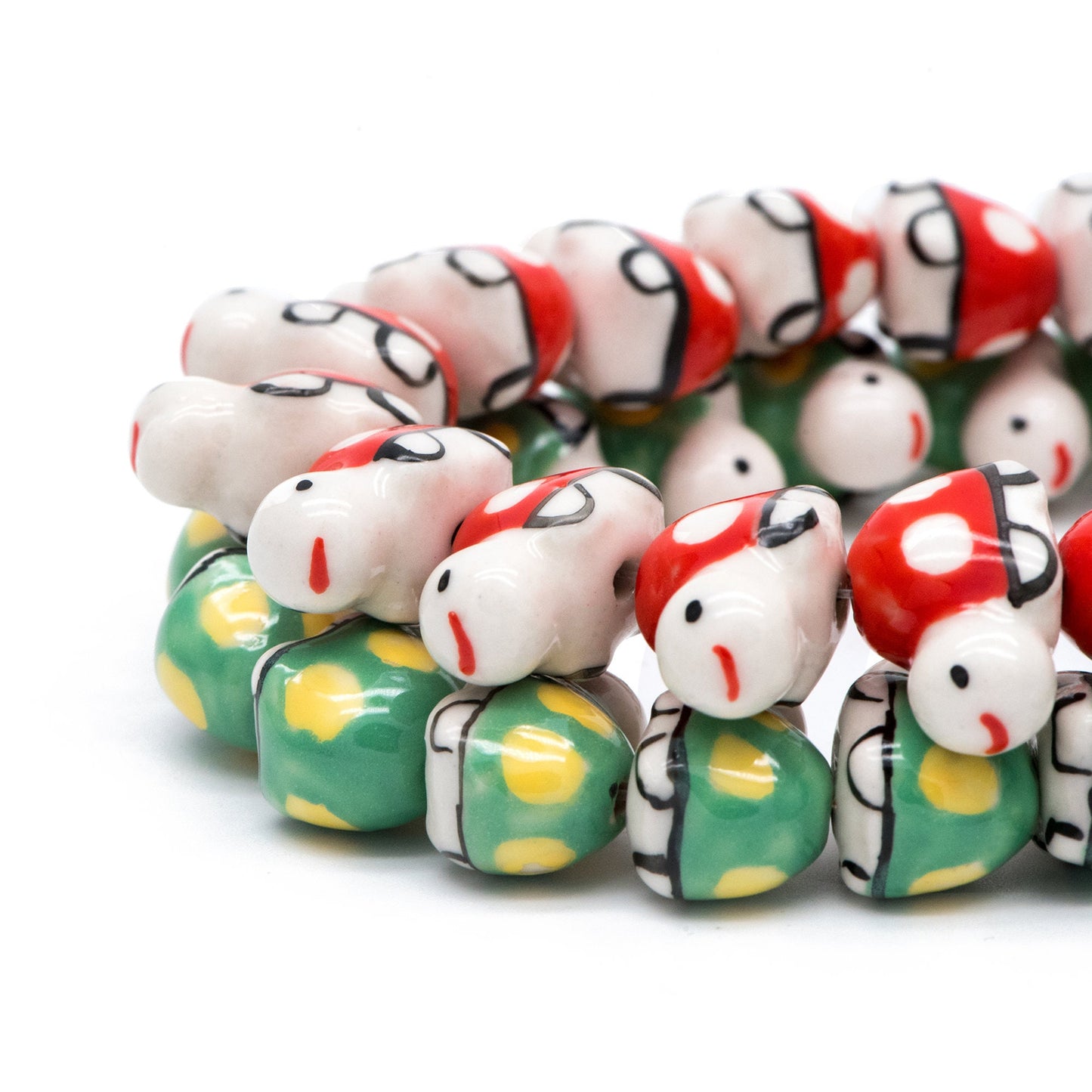10pcs Ceramic Turtle Beads, Kawaii Porcelain Tortoise, Animal Beads for Bracelets, Drilled Through Large Hole -(TC-170)