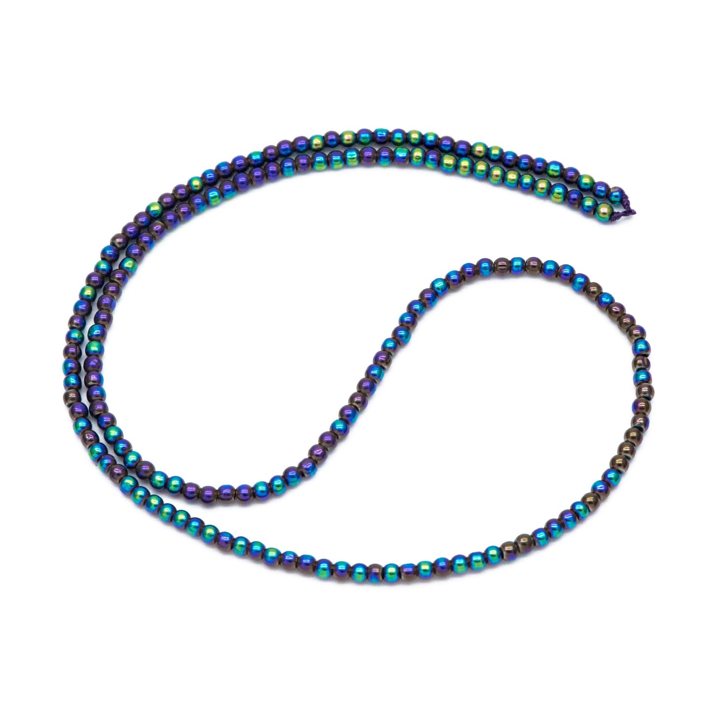 175pcs Smooth Round Glass beads 2mm, Metallic Color beads, 14" Strand (GM-038)