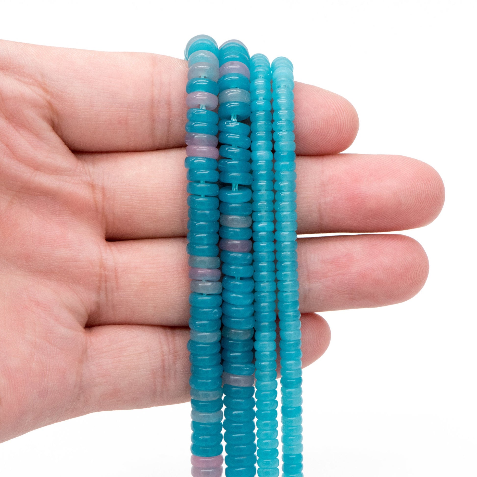 Jade Color Rondelle Beads, Spacer Beads,Heishi Beads, 2*4mm,2*6mm, 15 inches one strand (GM-039)