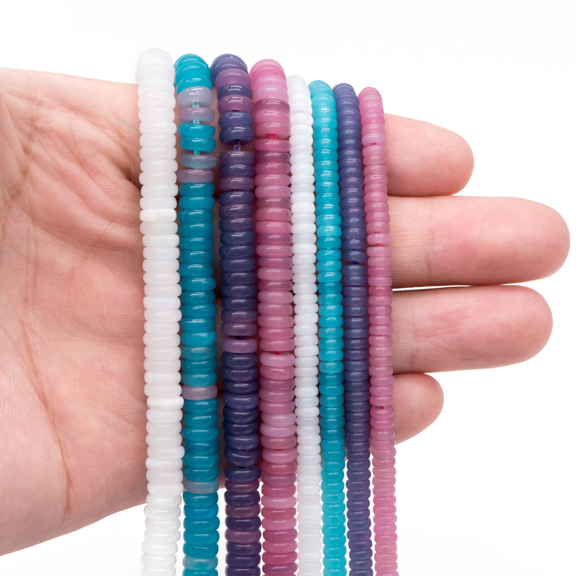 Jade Color Rondelle Beads, Spacer Beads,Heishi Beads, 2*4mm,2*6mm, 15 inches one strand (GM-039)
