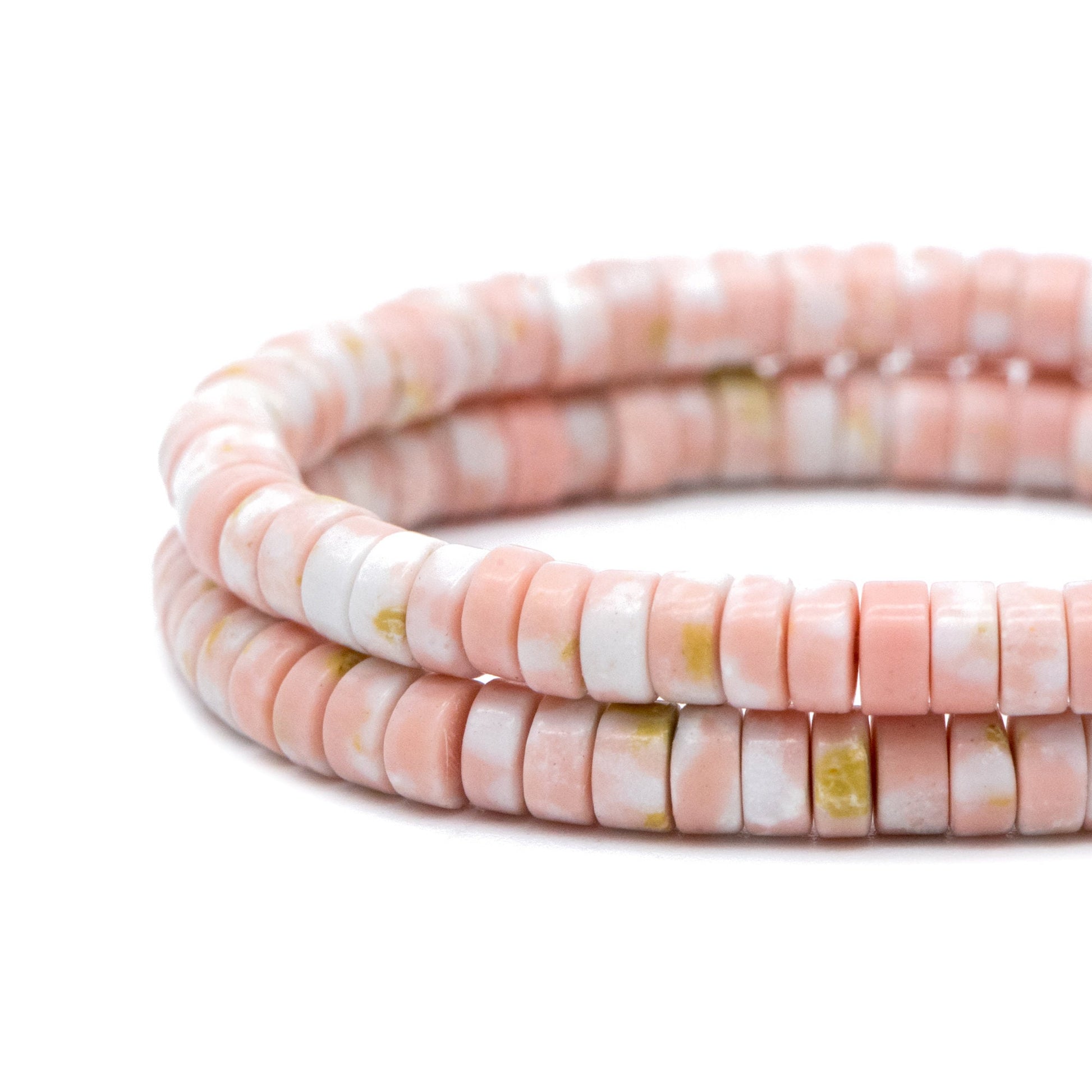 4x2mm Synthetic Turquoise Gemstone Beads, Heishi Tube Loose Beads, Flat Round Beads, 15"Strd (TR-024)