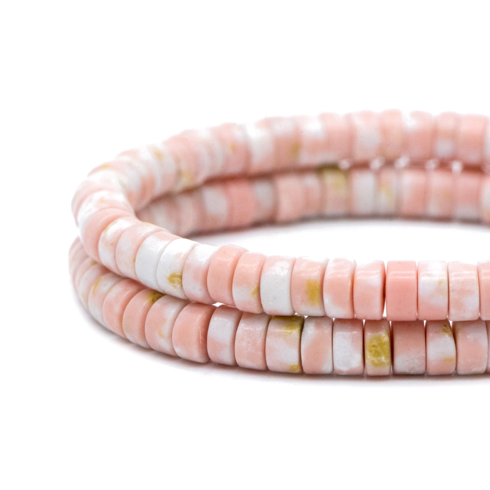 4x2mm Synthetic Turquoise Gemstone Beads, Heishi Tube Loose Beads, Flat Round Beads, 15"Strd (TR-024)