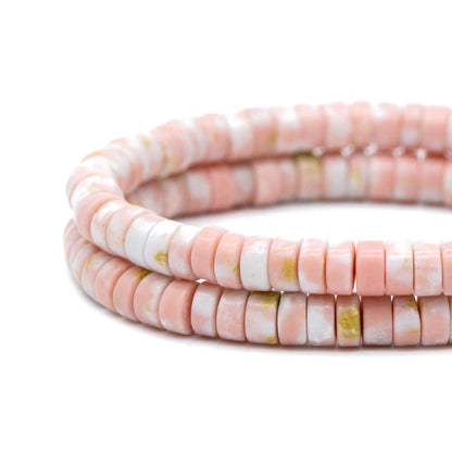 4x2mm Synthetic Turquoise Gemstone Beads, Heishi Tube Loose Beads, Flat Round Beads, 15"Strd (TR-024)