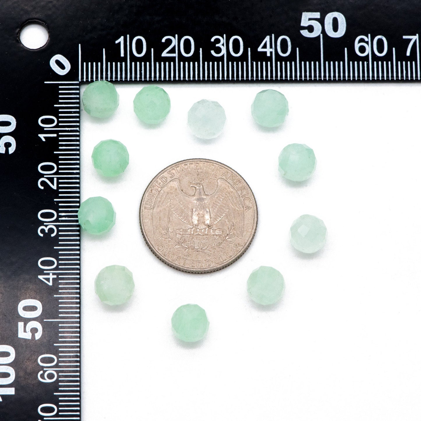 8mm Faceted Round Quartz Beads, Gemstone Beads, Full 15 inch strands (TR-025)