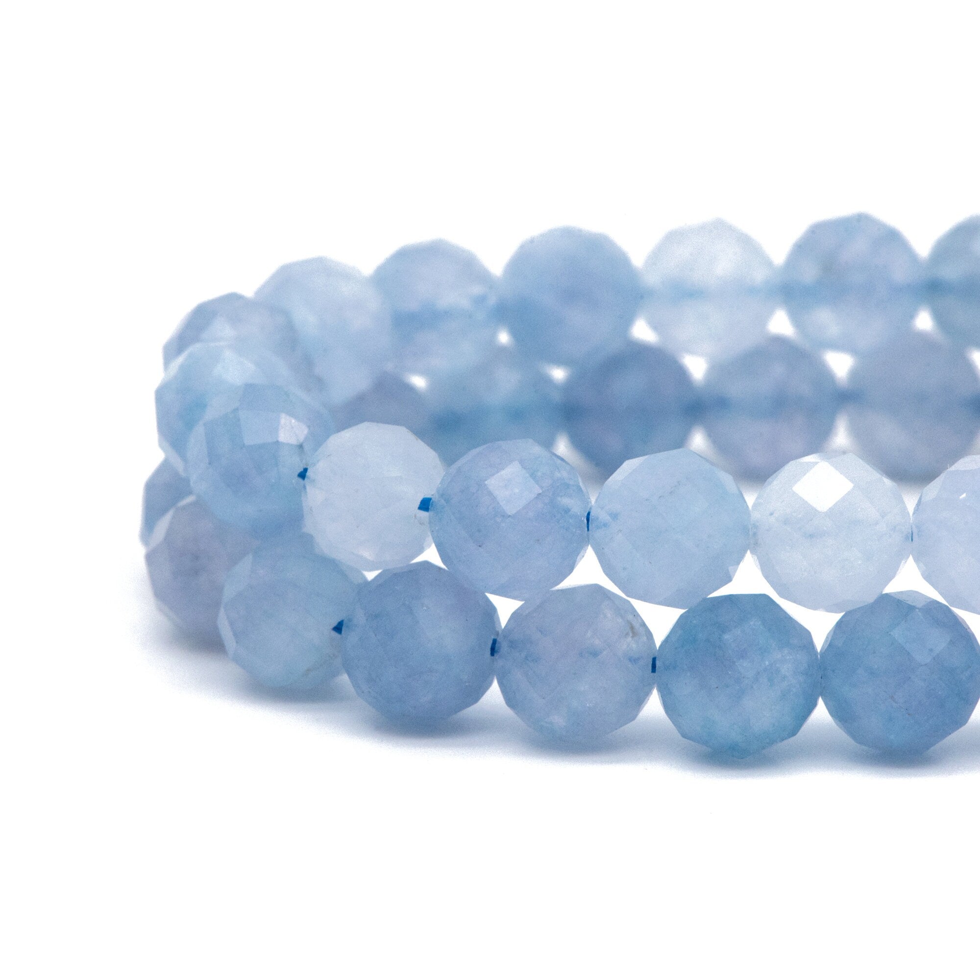 8mm Faceted Round Quartz Beads, Gemstone Beads, Full 15 inch strands (TR-025)