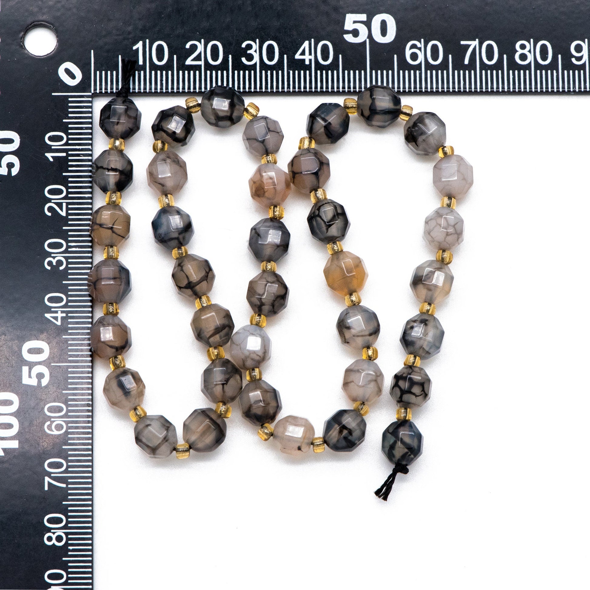 6/8mm Natural Gray Fire Agate Beads, Faceted Energy Prism Cut Gemstone Beads, Full 14.5 inch strands (TR-029)