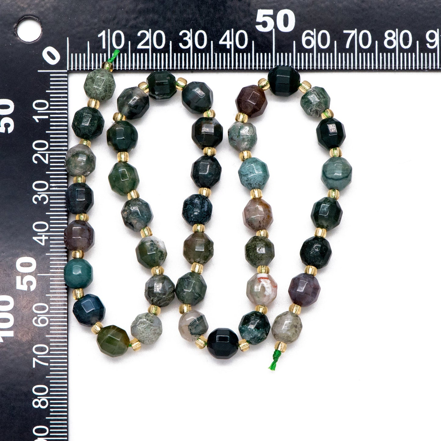 7.5x8mm Natural Indian Agate Stone Faceted Beads, Faceted Energy Prism Cut Gemstone Beads, Full 14.5 inch strands (TR-031)