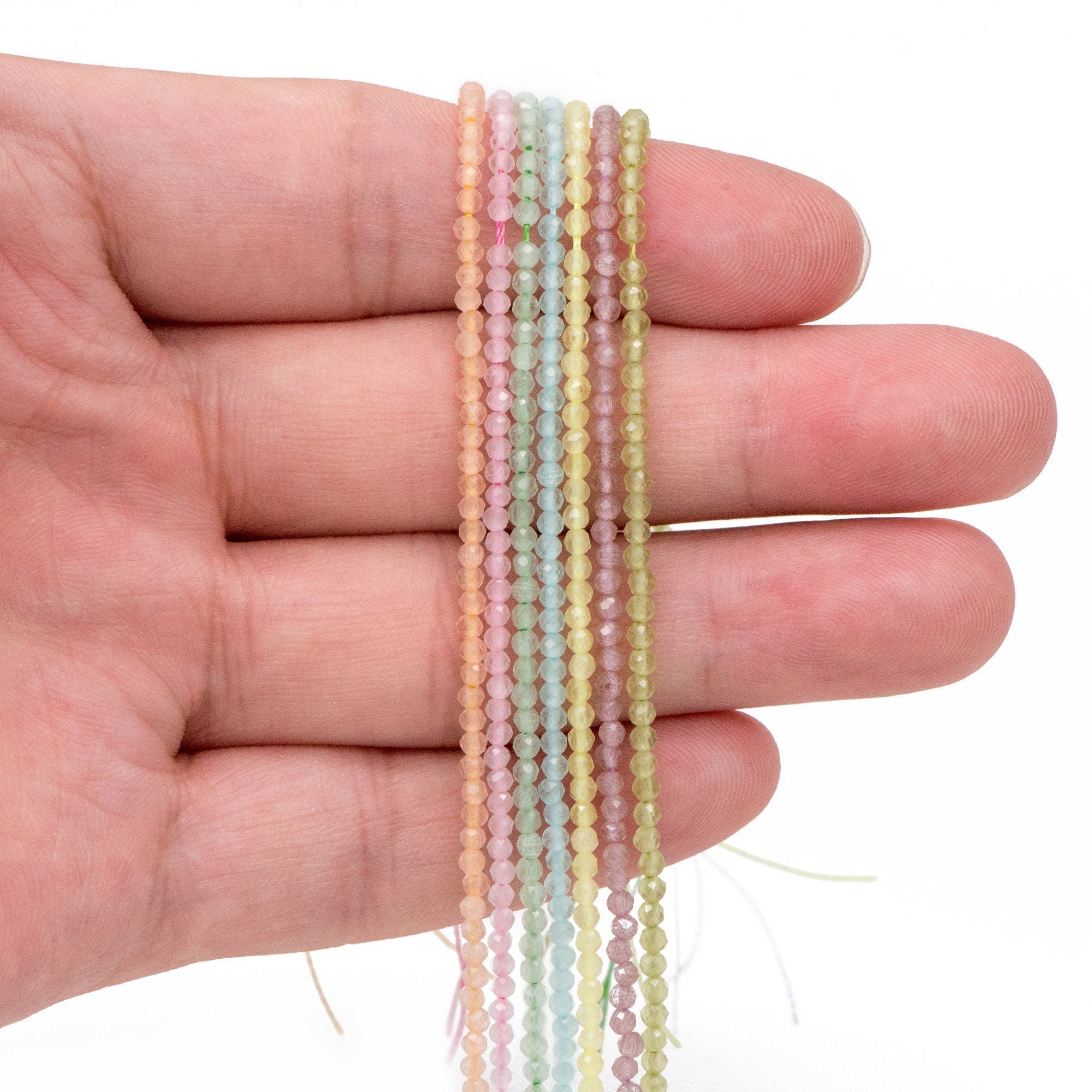 2mm-2.5mm faceted Colorful Micro Cat Eye Glass Beads, Small Faced beads, Bracelet Necklace DIY, Full 15 Inch Strands (TR-012)